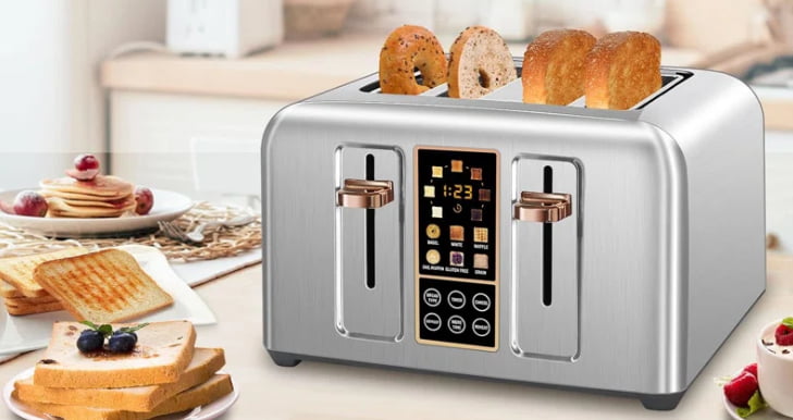 SEEDEEM 4-Slice Stainless Steel Toaster